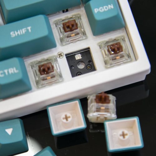 ban phim co flesport fl680 sam aqua green brown sw gateron cap 07